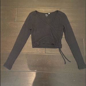 PACSUN COPPED BLACK LONG SLEVE SHIRT